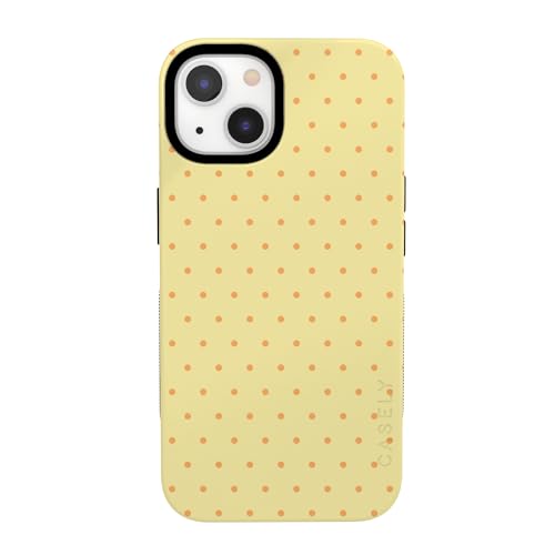 Casely iPhone 13 Mini Case | On the Dot | Yellow Polka Dot | Bold Protective Design | Compatible with MagSafe