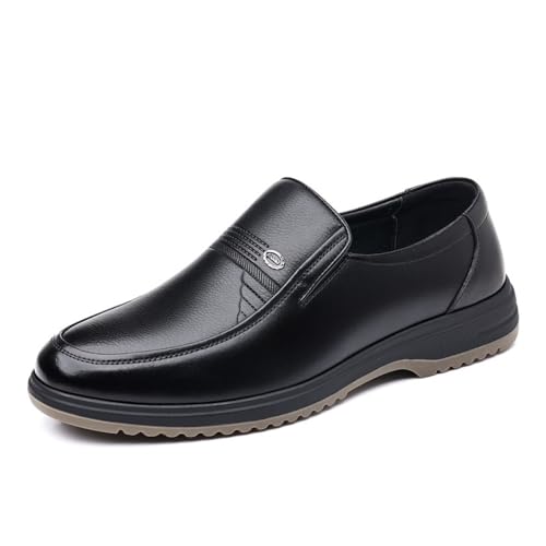 Men's Autumn Slip On Business Dress Casual Leather Shoes Comfortable Dad Footwear - Main Image