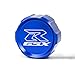 MOWOK For Suzuki GSX-R Gsxr 600 750 1000 GSX-R750 gsx-r600 gsxr1000 Motorcycle CNC aluminium alloy Front Brake Fluid Reservoir Protection Cover and Reservoir cap sock (Blue)