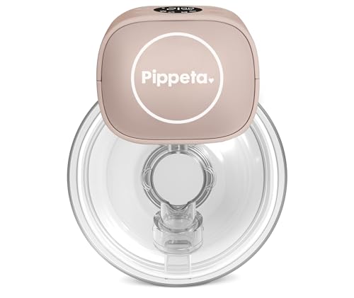 Pippeta - Wearable Breast Pump, Hands-Free Design with 12 Adjustable Suction Modes & Auto Timer - 180ml Capacity - Free from BPA, PVC, Lead & Phthalates - Ash Rose