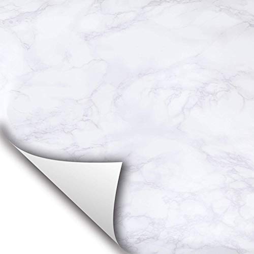 wallstickery Marble Paper for Counter top White Gray Granite Wallpaper Gloss self Adhesive Stone Look Wall Stickers Removable Peel and Stick Kitchen cabinets