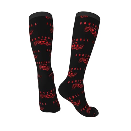 Football Calf-Length Color-Blocked Knee-High Socks With 3D Printed Design, Unisex4