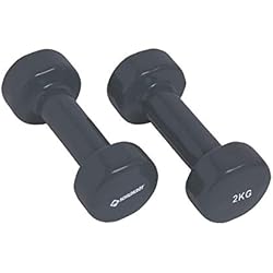 Mancuernas Negras Schildkröt Set de 2 Mancuernas de Vinilo Fitness 2,0 kg, Gris, 960206