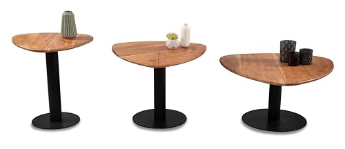 M2 Kollektion Teo 2 mesa centro salon madera industrial mueble auxiliar rectangular 5