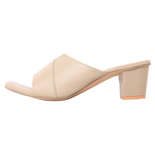 Image of Todhwear Double Cut Heeled Sandals Square Toe Sandals Slip On Block heel | Stylish & Comfortable Open Toe Dress Shoes |