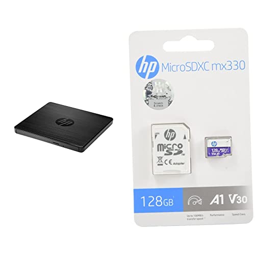 Image of HP F6V97AA#ACJ External USB DVD-RW Drive & Micro SD Card 128GB with Adapter A1 U3 V30 (Purple), (HFUD128-MX330)