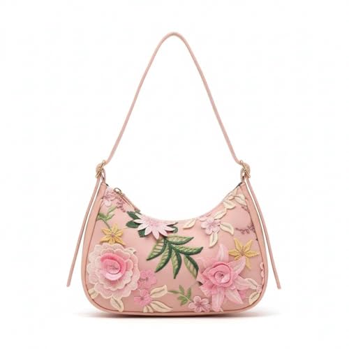 Bolso de noche con flores de lentejuelas para mujer miniatura 1