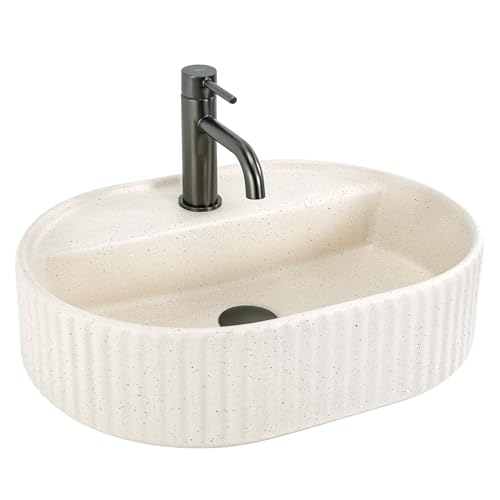Rea - Vasque À Poser - Marcela 50 Vanilla Ovale - Ceramiche Sanitarie - Beige - 50x35,5x13,5 cm