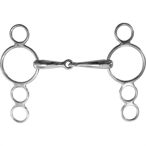 Suffolk 3-Ring Elevator Snaffle Bit, Size: 5