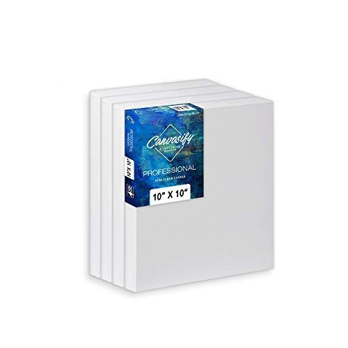 Image of Medium Grain Artist Stretched Canvas - All Sizes (10 inchx10 inch (Pack of 4))