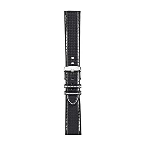 Reloj de pulsera para hombre, colección Sport BIKING, de piel de ternero, efecto fibra de carbono Cover