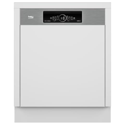 Beko BDSN36461XC bPRO 500 Built-In Dishwasher, Partially Integrated 60 cm, for 14 Place Settings, 3 Sink Levels, 5 Temperatures, 6 Programmes, Half Load, Automatic Door Opening, CornerIntense