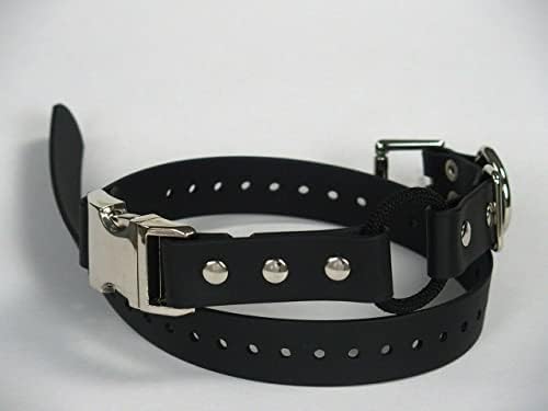 1" Biothane Dog Buckle Bungee Collar with Quick Snap Strap for Remote Trainer (Black)