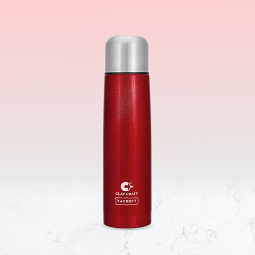 Image of Clay Craft Vacbott Terra Double Walled|18 Hours Hot and 24 Hours Cold Vacuum Insulated|Thermosteel| Flask Bottle 1000 ml|Bottles for Office|Travelling|BPA-Free|BIS Certified|1Year Limited Warranty