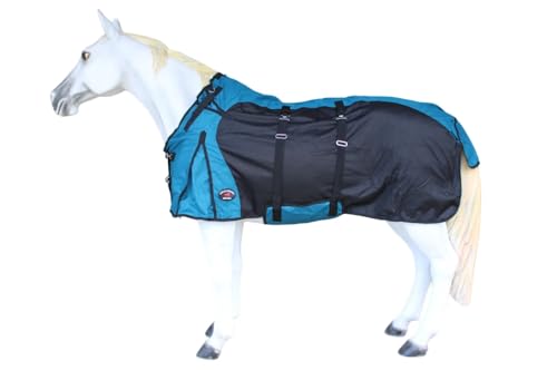 Image of Challenger Horse 1200D Turnout Sheet Waterproof, Breathable, Light-Weight Rain Blanket with Bellyband, Ripstop Outer Shell 3EE12B