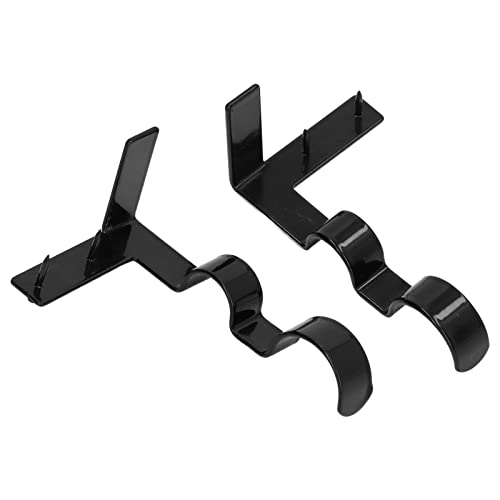 Gardinenstangenhalter, Dual Cup 20lb Tragfähigkeit Einfache Installation 2 Stk. Robuste, Langlebige Doppel-Gardinenstangenhalterung für den Innenbereich (Schwarz)