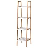 5 ESTANTES DE PINO. Ideales para colocar toallas y enseres de baño. Su forma de escalera ofrece estantes de diferentes profundidades (22, 26, 29.5 y 33 cm empezando por el superior).