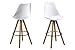 Amazon Brand - Movian Arendsee - Juego de 2 taburetes de bar, 55 x 48,5 x 111,5 cm (largo x ancho x alto), blanco