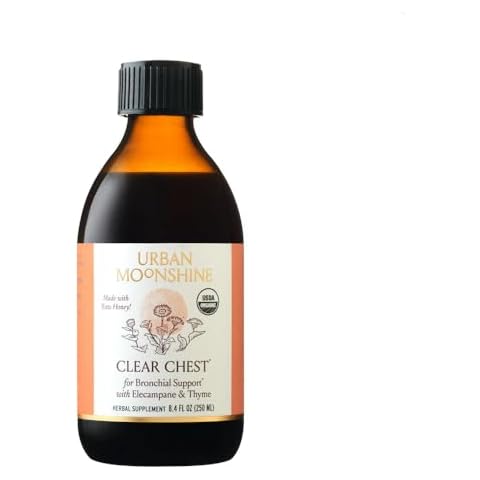 Urban Moonshine Clear Chest Syrup - Helps Support Healthy Bronchial System* - Elecampane & Thyme* - Daily Respiratory Support* - Immune Support Supplement* - Gluten Free Herbal Supplement - 8.4 Fl Oz Cover