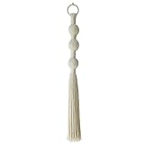 IOWER Macrame Wall Hanging Small Sphericity Cotton Textile Tassel Wall Hanging Fiber Yarn Art For Living Room Bedroom 27'' L x 2.3'' W