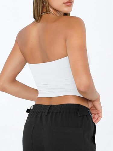 Trendy Queen Womens Tube Tops Strapless Crop Tops Basic Backless Sleeveless Bandeau Going Out Cute 2025 Summer Outfits4