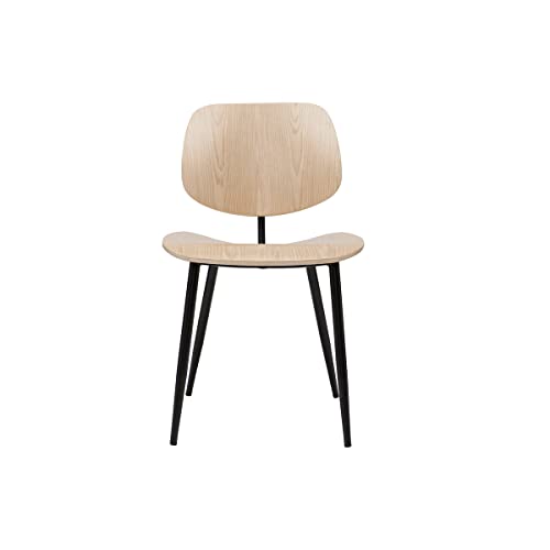 Sedie In Legno Chiaro E Metallo Nero (Set Di 2) Tobias - 2