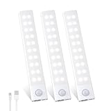 ✨【Longue durée d'utilisation】Lampe placard batterie rechargeable intégrée de 2000 mAh. Les veilleuses peuvent être chargées n'importe où et à tout moment via un appareil USB-C. Après avoir été complètement chargé, lumiere led sans fil peut durer 8 à 10 heures en mode ON et 45 à 60 jours (6 à 8 fois par jour) en mode capteur.
