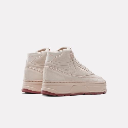 Reebok Women's Club C Geo Mid Sneaker, Pink Stucco/Pink Stucco/Sedona Rose, Women's Size 7.5