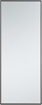 Elegant Decor Eternity 60 x 24 Contemporary Metal Frame Mirror in Black