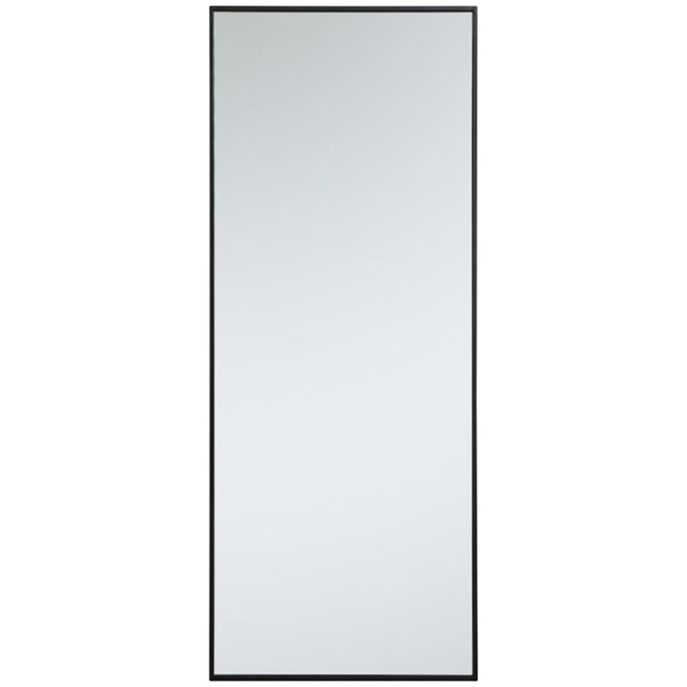 Elegant Decor Eternity 60" x 24" Contemporary Metal Frame Mirror in Black