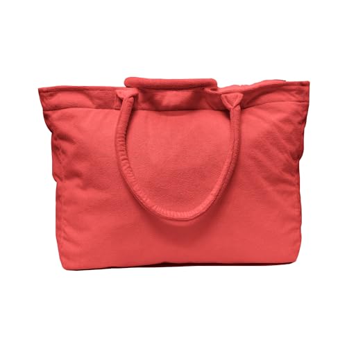Organix Large Beach Tote Bag for Women, Daily Shoulder Bag, Colorful Neon Polyester Terry Tote Bag for Shopping, Pool & Gym