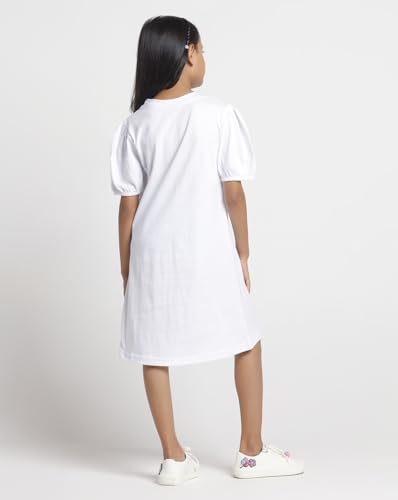 Image of T2F Girls Cotton Printed Regular Fit Puffed Sleeve Knee Length Nightgown (Pack of 3)