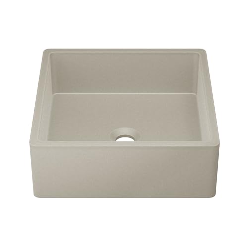 Swiss Madison Lisse 15.5' Concrete Square Vessel Sink in Matte Taupe