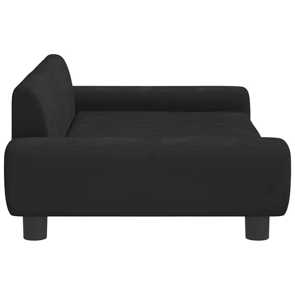 vidaXL Hundebett, Hundekissen mit weicher Polsterung, Hundesofa Hundecouch für kleine Hunde Haustiere, Haustierbett Katzenbett, Schwarz Samt