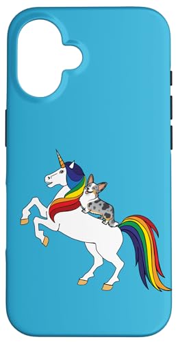 Kawaii Kids Girls Unicorn Cardigan Blue Merle Corgi Lover �X�}�z�P�[�X iPhone 16 �p