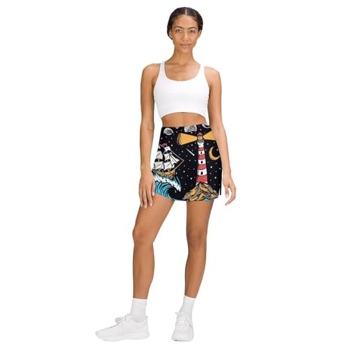 Jupe short de golf extensible Espace Phare mini jupe de course légère avec poche