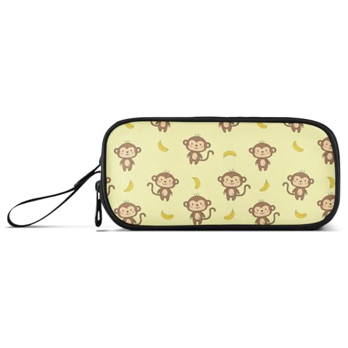 Image of J JOYSAY Monkey Banana Yellow Pencil Case Large Big Capacity Pouch Bag Pen Boxes for Girls Boys Zipper Stationery Bag for Office College School