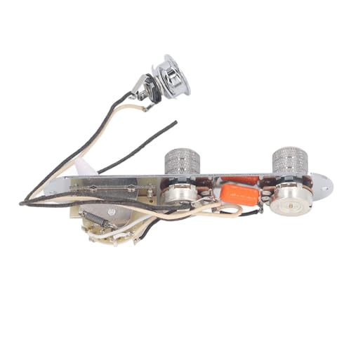 Plaque commande volume à 3 voies avec harnais de câblage argent pour guitare - 5