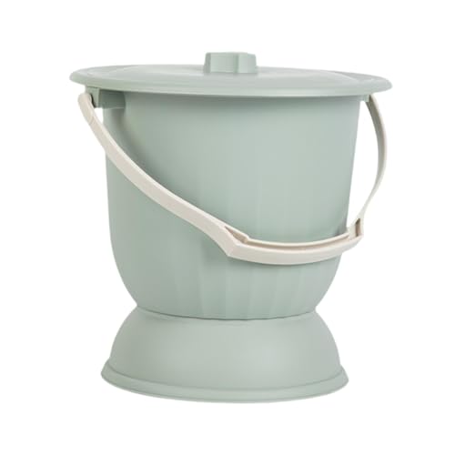 Generic Potty Pot, Potty Bucket, Bedside Commode Bucket, 4.5L Portable Bedpan Spittoon with Lid for Bedroom, Indoor, Green