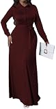 MsavigVice Maxi Dresses for Women Plus Size Button Up Long Sleeve Dashiki for Women V Neck African Dresses