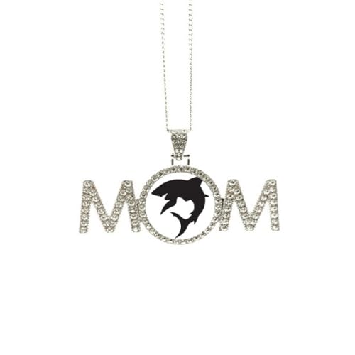 Collier requin bleu océan en résine et acier taille M pour femme