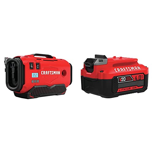 Image of CRAFTSMAN V20 Inflator with Lithium Ion Battery, 4.0-Amp Hour, Charger Sold Separately (CMCE520B & CMCB204)