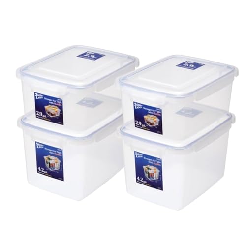 Lustroware Jumbo 8-Pieces Food Storage Container Set with Lids – Airtight