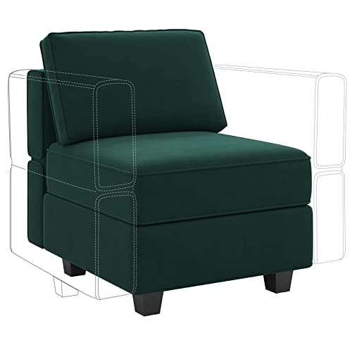 Belffin Modular Sofa Middle Module with Storage for Modular Sectional Sofa Couch Velvet Accent Armless Chair Green Middle Module Green