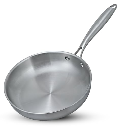 Innovacook Tri-Ply Stainless Steel Frying Pan 28cm Fully Clad Induction Frying Pan 2.5mm Stainless Steel Skillet Oven Safe Premium Riveted Handle Suitable for All Hobs