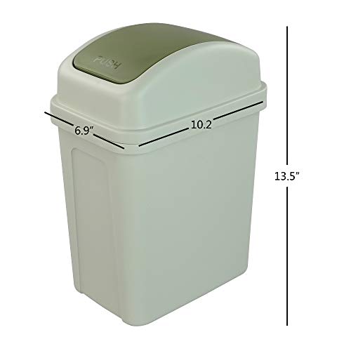 Caneca de basura pequeña verde 1.8 galones con tapa basculante miniatura 3