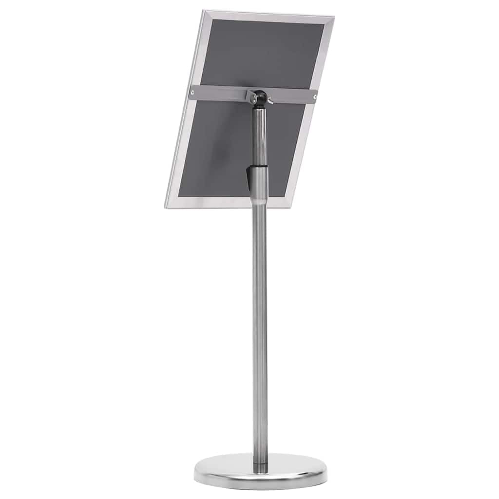Juego de 2 soportes para carteles, aluminio, altura regulable, giratorio, resistente a la intemperie, para interiores y exteriores, expositores para tiendas, exposiciones y tiendas