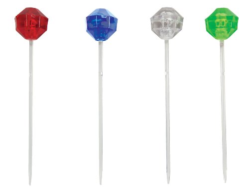 Creative Converting 16 Count Diamond Shaped Plastic Picks, Mini, Assorted Colors