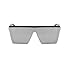 FOURCHEN Square Oversized Sunglasses for Girls Boys, Fashion Flat Top Big Frame Shades Sunglasses for Kids (Silver)