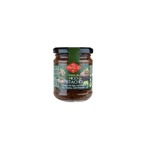 Chutney de Higo com Pistacho en reducción de balsâmico y vino dulce. 230g - Prisca - Ideal Para Quesos, Carnes, Foie Gras y recetas Gourmet.